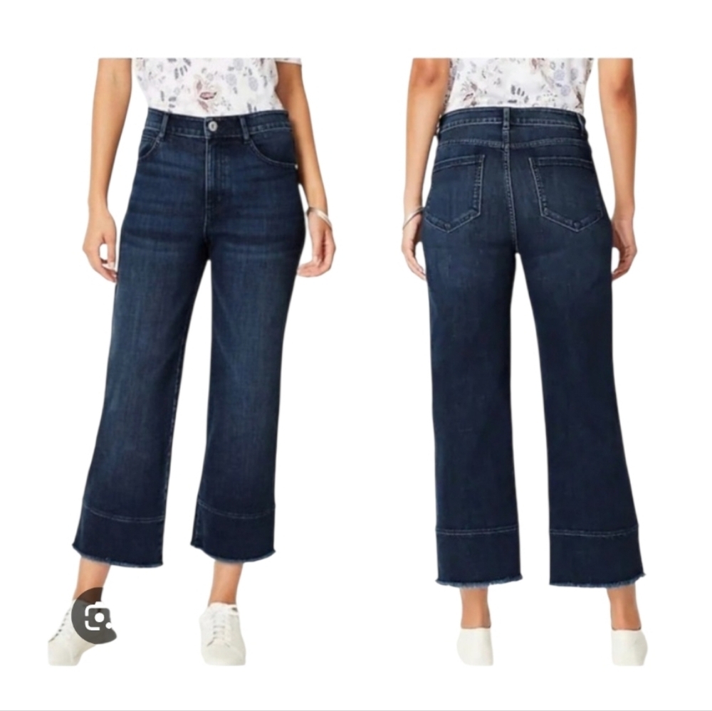 J Jill Womens Dark Wash High Rise Full Leg Crops Denim Jeans Size 16 P - Picture 1 of 13